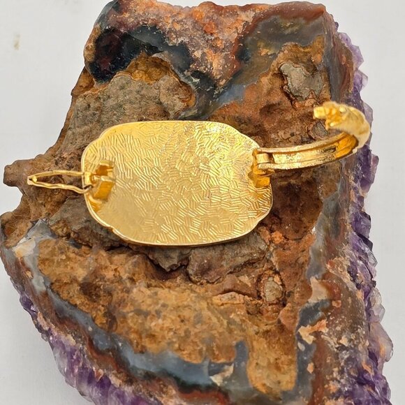 Vtg Cloisonné Floral Scarf Handkerchief Ring Multicolored Enamel Gold-Tone - Picture 4 of 5